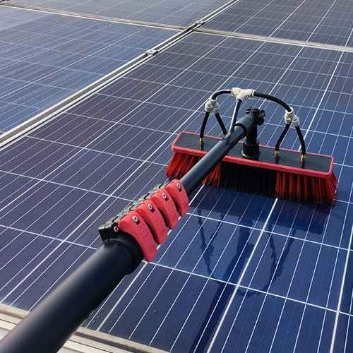 5.4m Aluminum Pole Solar Cleaning Brush For PV Panel And Window Cleaning